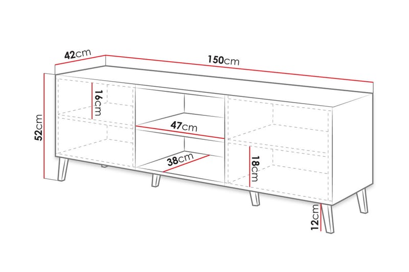 MEZIERE Tv-skåp 150 cm Vit - Möbler - Vardagsrum - Tv-möbler & mediamöbler - Tv-skåp