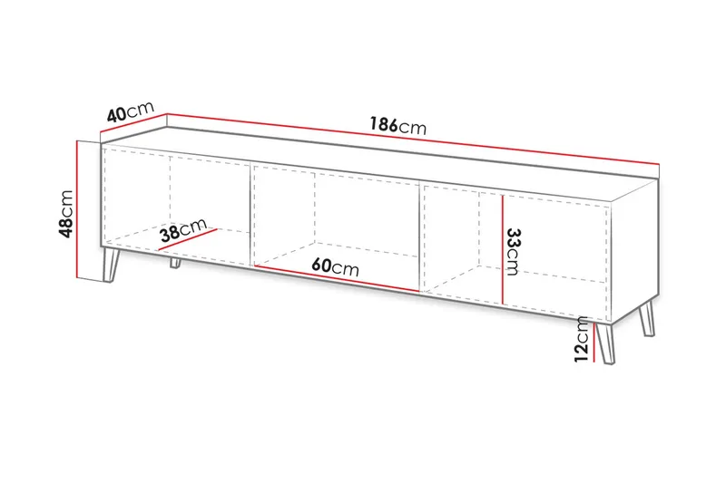 Novaj Tv-skåp 155 cm - Svart - Möbler - Vardagsrum - Tv-möbler & mediamöbler - Tv-skåp