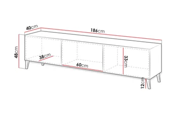 Novaj Tv-skåp 155 cm - Svart - Möbler - Vardagsrum - Tv-möbler & mediamöbler - Tv-bänkar