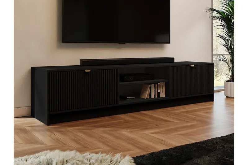 Novaj TV-skåp 180 cm - Svart - Möbler - Vardagsrum - Tv-möbler & mediamöbler - Tv-bänkar