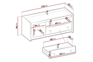 Rathmore Tv-skåp 110 cm - Grå - Möbler - Vardagsrum - Tv-möbler & mediamöbler - Tv-bänkar