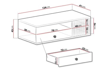 Rosehall Golvstående Tv Bänk 124 cm med Förvaring i Ek - Beige - Möbler - Vardagsrum - Tv-möbler & mediamöbler - Tv-bänkar