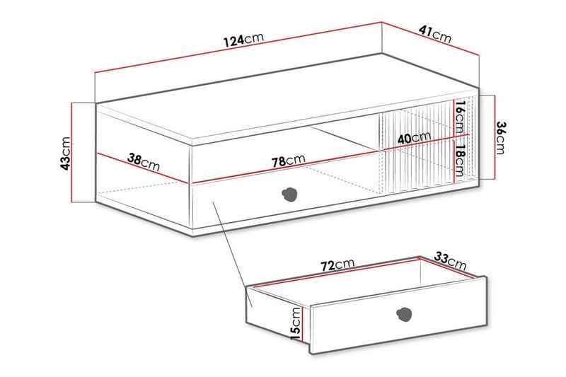 Rosehall Golvstående Tv Bänk 124 cm med Förvaring i Ek - Beige - Möbler - Vardagsrum - Tv-möbler & mediamöbler - Tv-bänkar