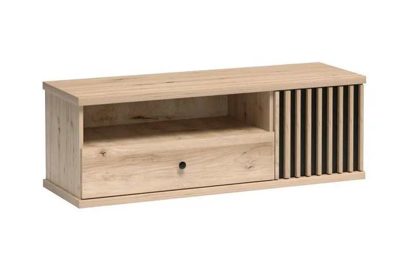 Rosehall Golvstående Tv Bänk 124 cm med Förvaring i Ek, Beige