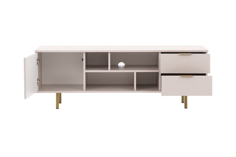 Staffin Golvstående Tv Bänk 150 cm med Förvaring i Målat Trä - Beige - Möbler - Vardagsrum - Tv-möbler & mediamöbler - Tv-bänkar