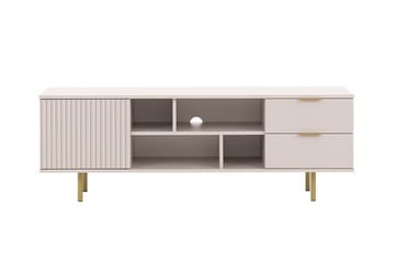 Staffin Golvstående Tv Bänk 150 cm med Förvaring i Målat Trä - Beige - Möbler - Vardagsrum - Tv-möbler & mediamöbler - Tv-bänkar