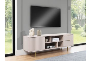 Staffin Golvstående Tv Bänk 150 cm med Förvaring i Målat Trä - Beige - Möbler - Vardagsrum - Tv-möbler & mediamöbler - Tv-bänkar