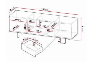 Staffin Tv-skåp 150 cm - Svart - Möbler - Vardagsrum - Tv-möbler & mediamöbler - Tv-bänkar
