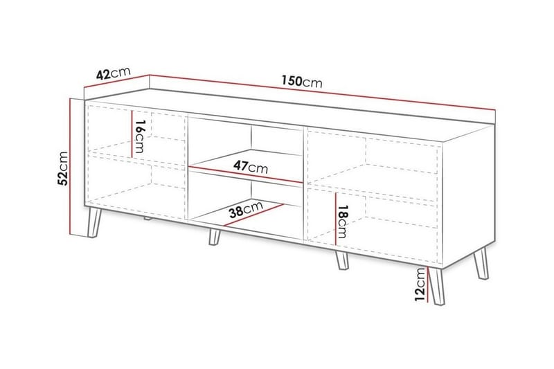 Strontian Tv-skåp 150 cm Scandinavian Choice Black - Möbler - Vardagsrum - Tv-möbler & mediamöbler - Tv-skåp