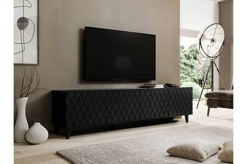 Strontian Tv-skåp 200 cm Scandinavian Choice Black - Möbler - Vardagsrum - Tv-möbler & mediamöbler - Tv-skåp