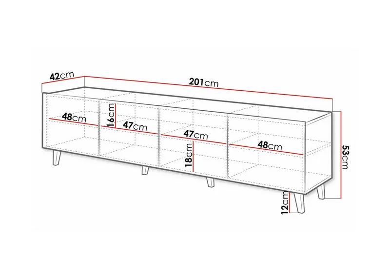 Strontian Tv-skåp 201 cm Scandinavian Choice Black - Möbler - Vardagsrum - Tv-möbler & mediamöbler - Tv-skåp