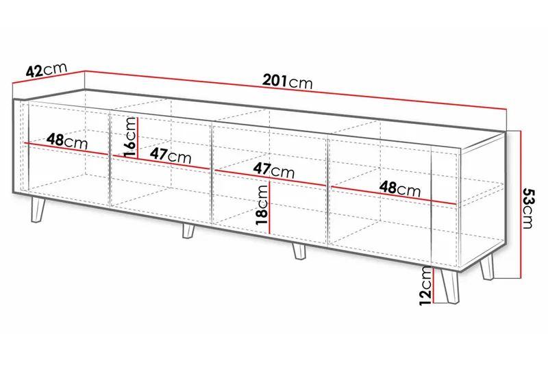 Strontian Tv-skåp 201 cm Scandinavian Choice Black - Möbler - Vardagsrum - Tv-möbler & mediamöbler - Tv-skåp