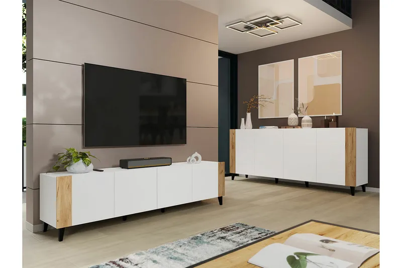 Strontian Tv-skåp 201 cm Scandinavian Choice White - Möbler - Vardagsrum - Tv-möbler & mediamöbler - Tv-skåp