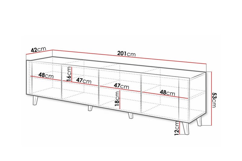 Strontian Tv-skåp 201 cm Scandinavian Choice White - Möbler - Vardagsrum - Tv-möbler & mediamöbler - Tv-skåp