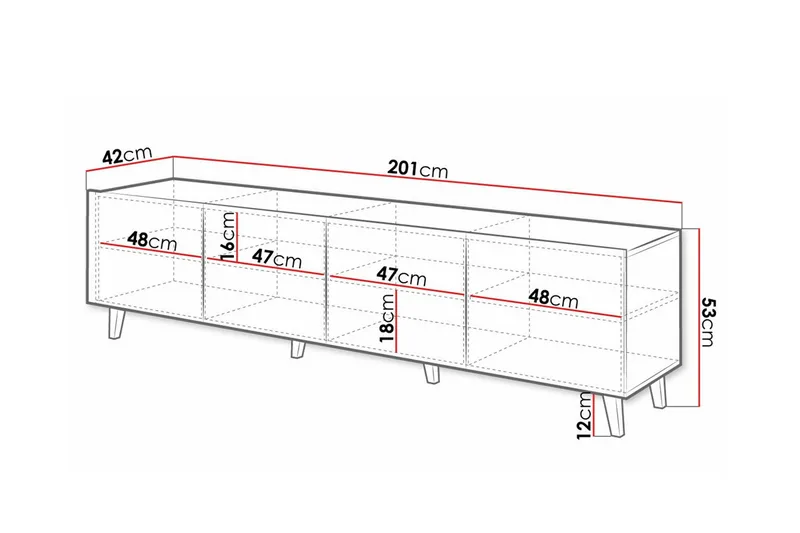 Strontian Tv-skåp 201 cm Scandinavian Choice White - Möbler - Vardagsrum - Tv-möbler & mediamöbler - Tv-skåp