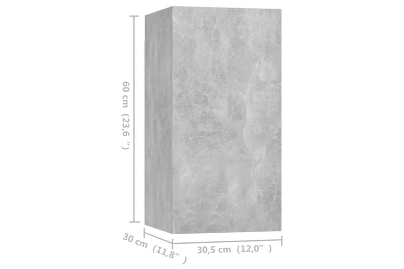 TV-skåp 4 delar betonggrå 30,5x30x60 cm spånskiva - Grå - Möbler - Vardagsrum - Tv-möbler & mediamöbler - Tv-skåp