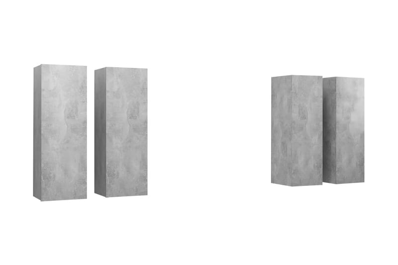 TV-skåp 4 delar betonggrå 30,5x30x90 cm spånskiva - Grå - Möbler - Vardagsrum - Tv-möbler & mediamöbler - Tv-skåp