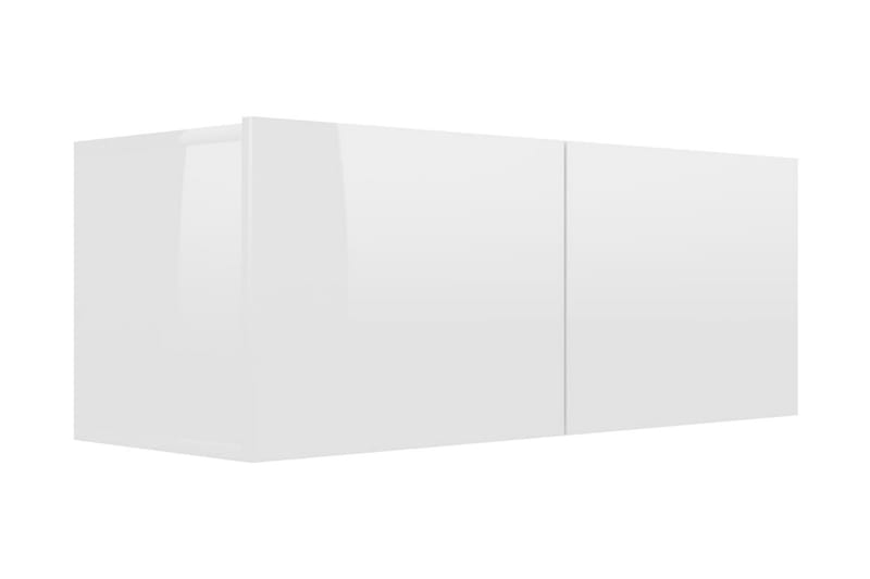 TV-skåp 4 delar vit högglans spånskiva - Vit - Tv-skåp