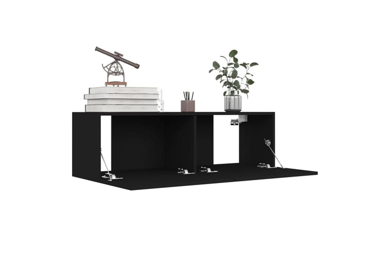 TV-skåp 4 st svart 100x30x30 cm spånskiva - Svart - Möbler - Vardagsrum - Tv-möbler & mediamöbler - Tv-skåp