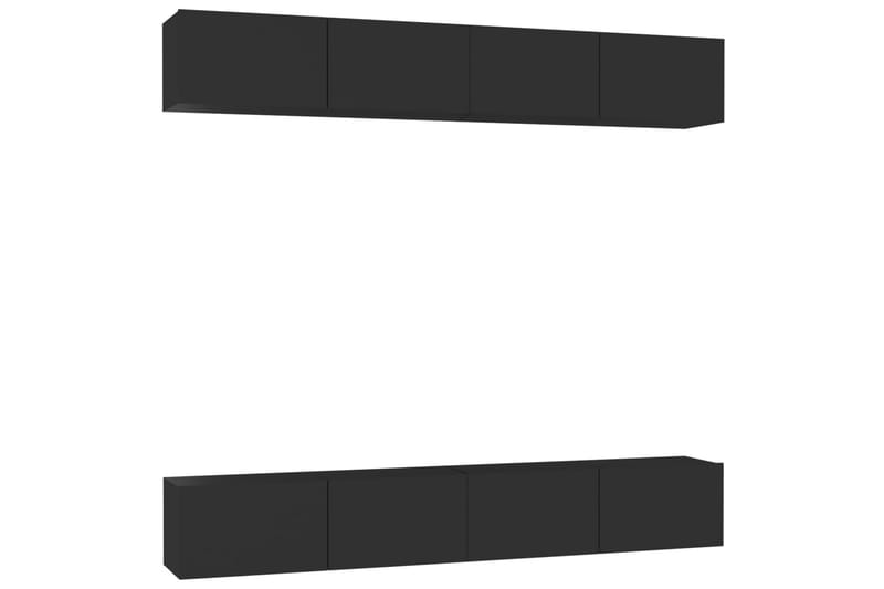 TV-skåp 4 st svart 100x30x30 cm spånskiva - Svart - Möbler - Vardagsrum - Tv-möbler & mediamöbler - Tv-skåp