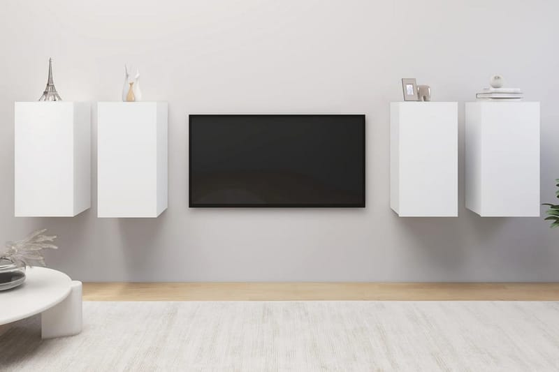 TV-skåp 4 st vit 30,5x30x60 cm spånskiva - Vit - Möbler - Vardagsrum - Tv-möbler & mediamöbler - Tv-skåp