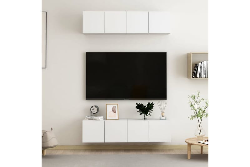 TV-skåp 4 st vit 60x30x30 cm spånskiva - Vit - Möbler - Vardagsrum - Tv-möbler & mediamöbler - Tv-skåp