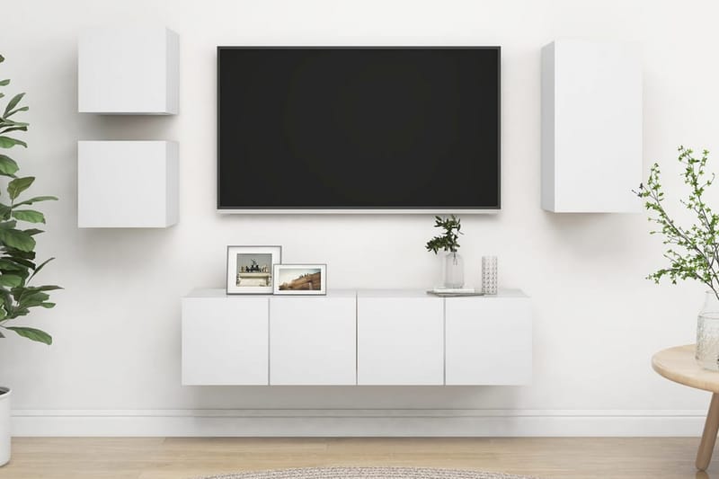 TV-skåp 5 delar vit spånskiva - Vit - Möbler - Vardagsrum - Tv-möbler & mediamöbler - Tv-skåp