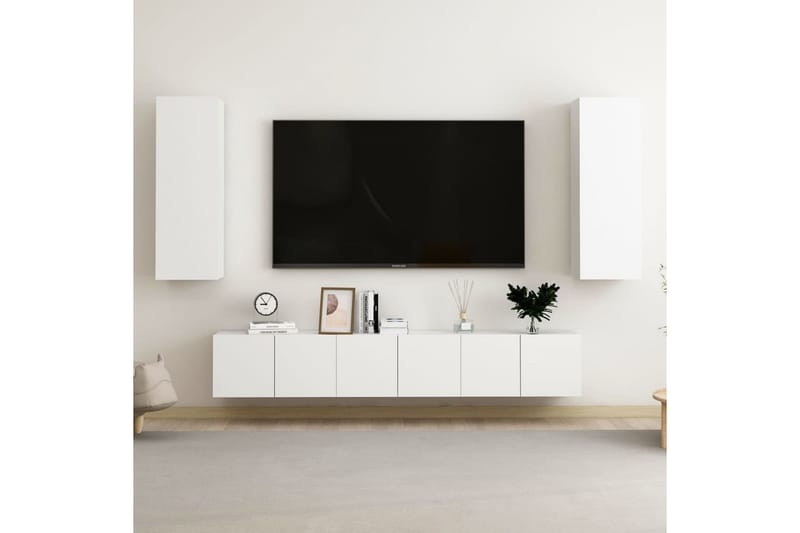 TV-skåp 5 delar vit spånskiva - Vit - Möbler - Vardagsrum - Tv-möbler & mediamöbler - Tv-skåp