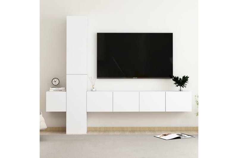 TV-skåp 5 delar vit spånskiva - Vit - Möbler - Vardagsrum - Tv-möbler & mediamöbler - Tv-skåp