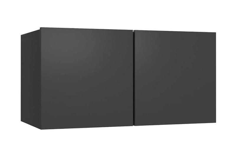 TV-skåp 6 delar svart spånskiva - Svart - Tv-skåp