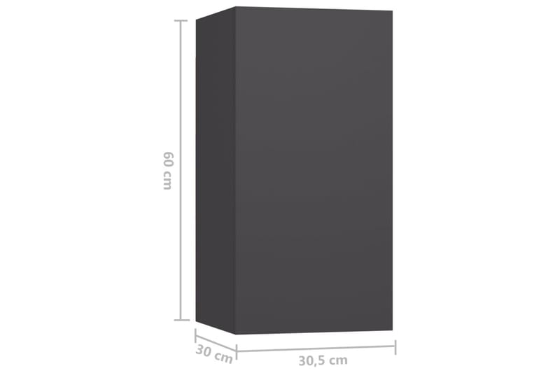 TV-skåp 7 delar grå 30,5x30x60 cm spånskiva - Grå - Tv-skåp