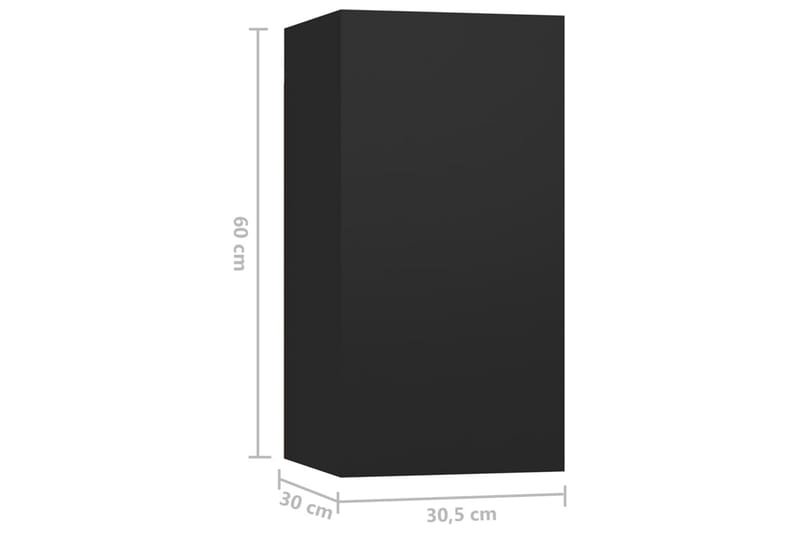 TV-skåp 7 delar svart 30,5x30x60 cm spånskiva - Svart - Tv-skåp