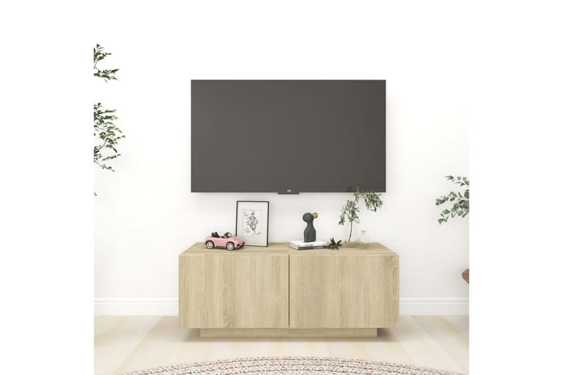 TV-skåp sonoma-ek 100x35x40 cm spånskiva - Brun - Möbler - Vardagsrum - Tv-möbler & mediamöbler - Tv-skåp
