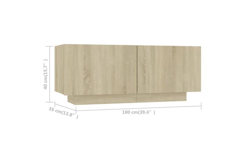 TV-skåp sonoma-ek 100x35x40 cm spånskiva - Brun - Möbler - Vardagsrum - Tv-möbler & mediamöbler - Tv-skåp