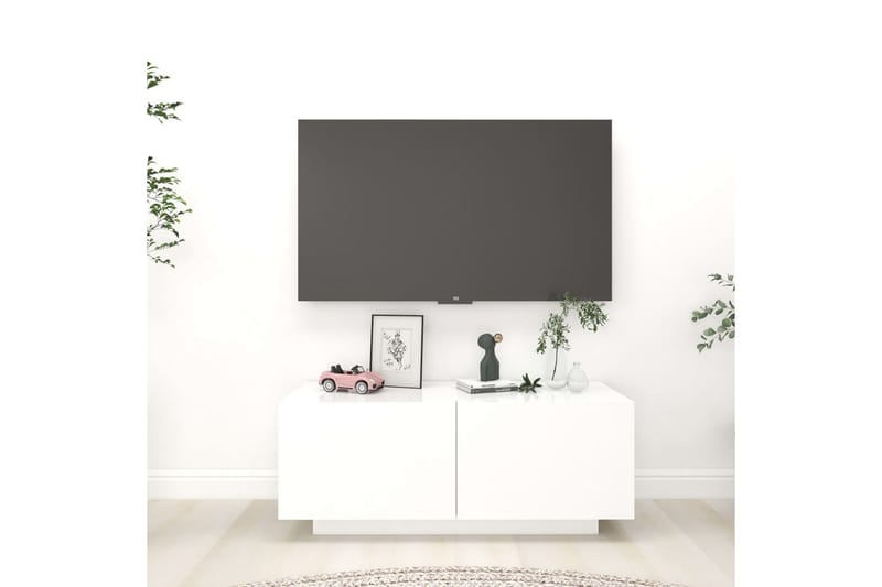 TV-skåp vit 100x35x40 cm spånskiva - Vit - Tv-skåp