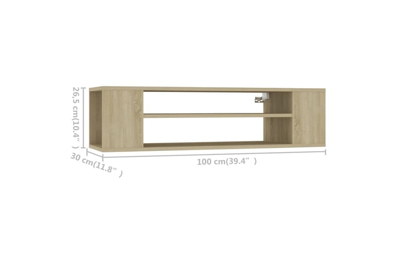 TV-väggskåp sonoma-ek 100x30x26,5 cm spånskiva - Brun - Möbler - Vardagsrum - Tv-möbler & mediamöbler - Tv-skåp