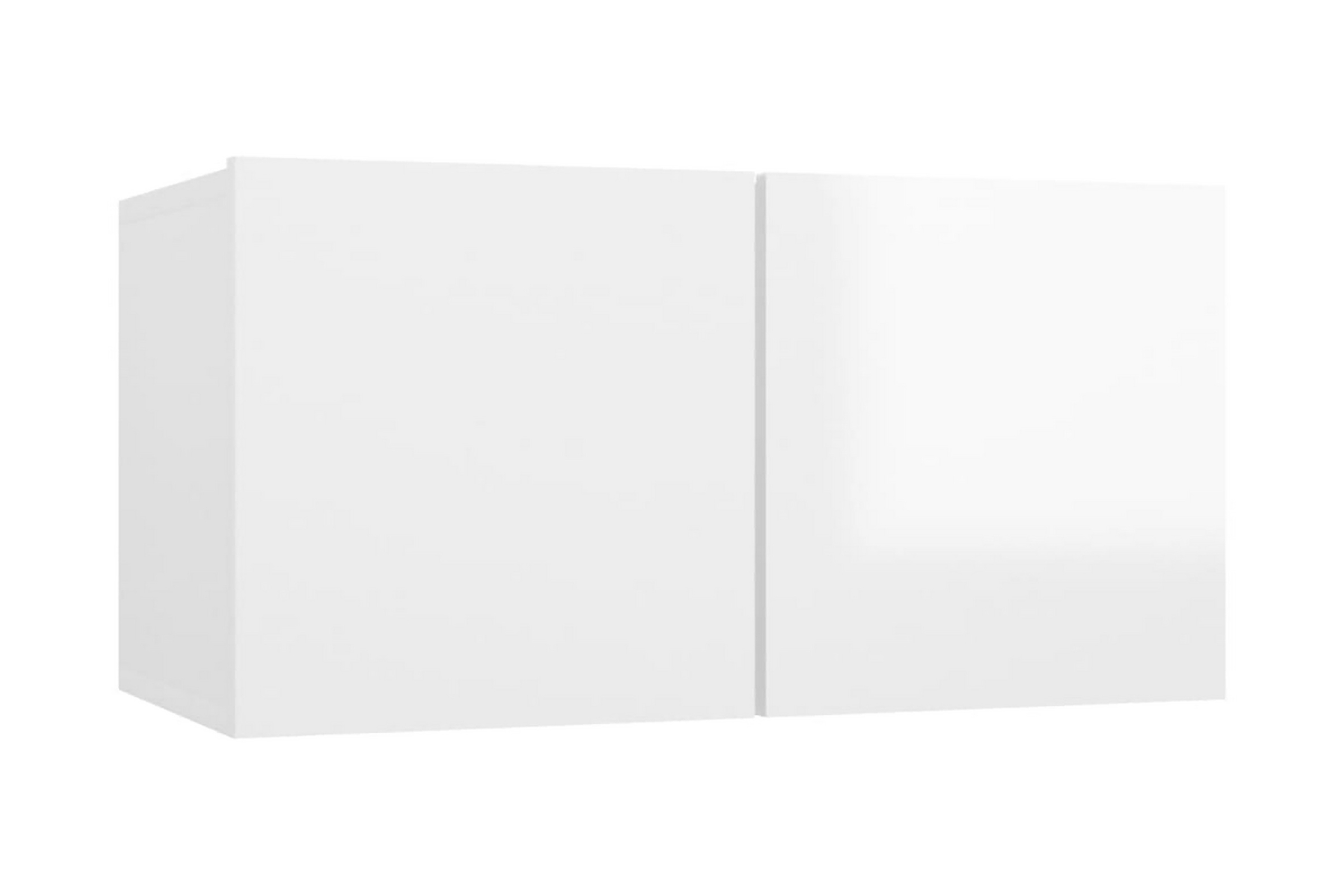 Väggmonterade TV-skåp 2 st vit högglans 60x30x30 cm – Vit