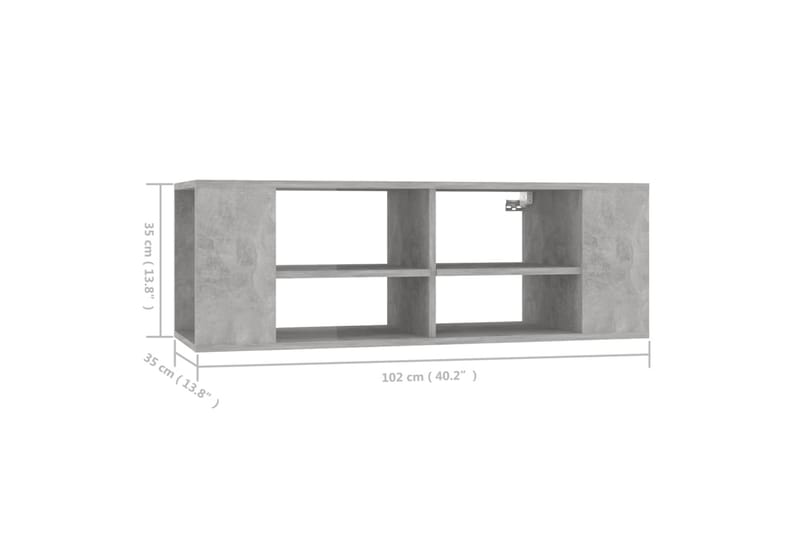 Väggmonterat tv-skåp betonggrå 102x35x35 cm spånskiva - Grå - Möbler - Vardagsrum - Tv-möbler & mediamöbler - Tv-skåp