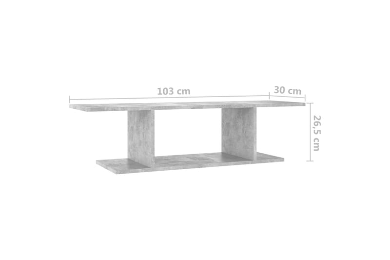 Väggmonterat tv-skåp betonggrå 103x30x26,5 cm - Grå - Möbler - Vardagsrum - Tv-möbler & mediamöbler - Tv-skåp