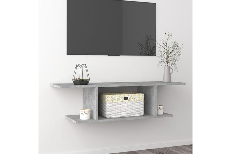 Väggmonterat tv-skåp betonggrå 103x30x26,5 cm - Grå - Möbler - Vardagsrum - Tv-möbler & mediamöbler - Tv-skåp