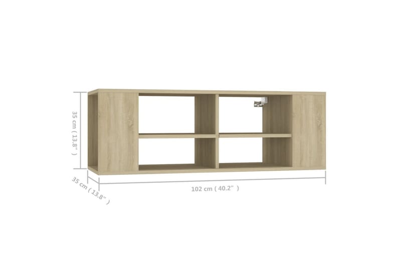 Väggmonterat tv-skåp sonoma-ek 102x35x35 cm spånskiva - Brun - Möbler - Vardagsrum - Tv-möbler & mediamöbler - Tv-skåp