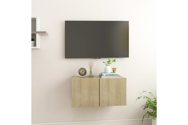 Väggmonterat TV-skåp sonoma-ek 60x30x30 cm - Brun - Möbler - Vardagsrum - Tv-möbler & mediamöbler - Tv-skåp