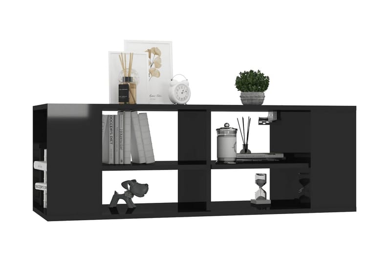 Väggmonterat tv-skåp svart högglans 102x35x35 cm spånskiva - Svart - Möbler - Vardagsrum - Tv-möbler & mediamöbler - Tv-skåp