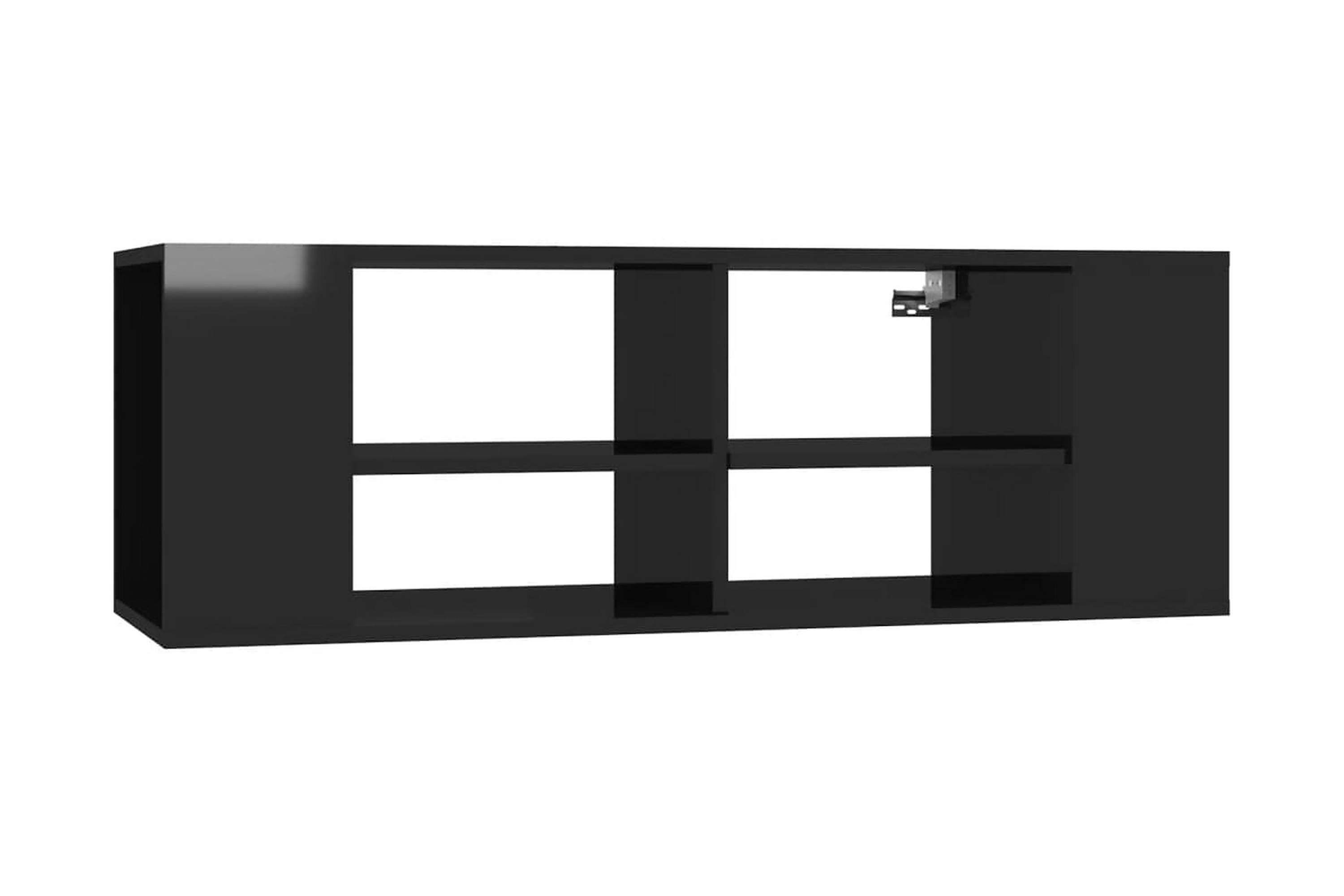 Väggmonterat tv-skåp svart högglans 102x35x35 cm spånskiva – Svart