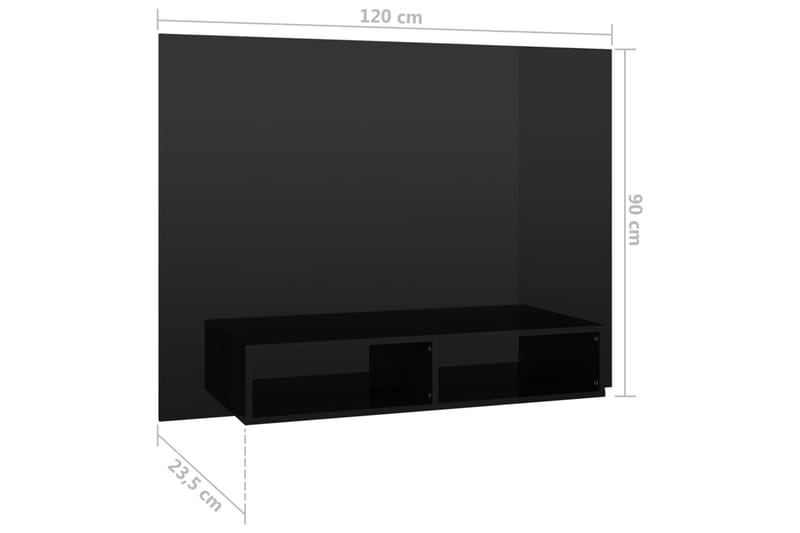 Väggmonterat tv-skåp svart högglans 120x23,5x90 cm spånskiva - Svart - Möbler - Vardagsrum - Tv-möbler & mediamöbler - Tv-skåp
