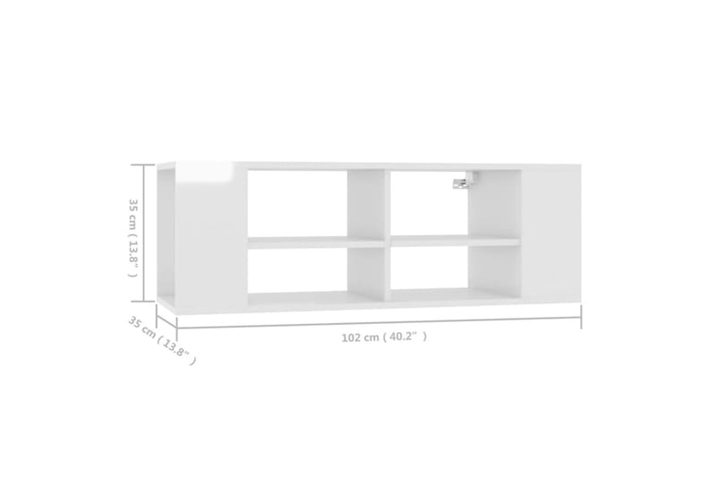 Väggmonterat tv-skåp vit högglans 102x35x35 cm spånskiva - Vit - Möbler - Vardagsrum - Tv-möbler & mediamöbler - Tv-skåp