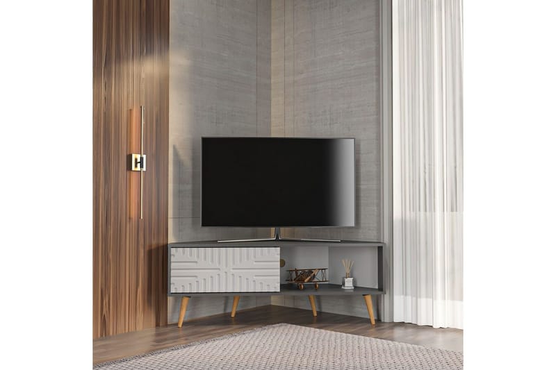 Abbas Tv-bänk 140 cm - Antracit/Vit - Möbler - Vardagsrum - Tv-möbler & mediamöbler - Tv-bänkar