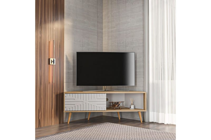 Abbas Tv-bänk 140 cm - Ek/Vit - Möbler - Vardagsrum - Tv-möbler & mediamöbler - Tv-bänkar