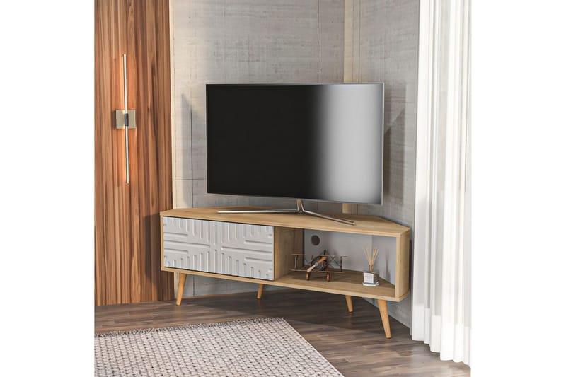 Abbas Tv-bänk 140 cm - Ek/Vit - Möbler - Vardagsrum - Tv-möbler & mediamöbler - Tv-bänkar