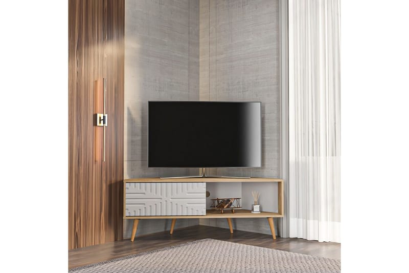 Abbas Tv-bänk 140 cm - Ek/Vit - Möbler - Vardagsrum - Tv-möbler & mediamöbler - Tv-bänkar